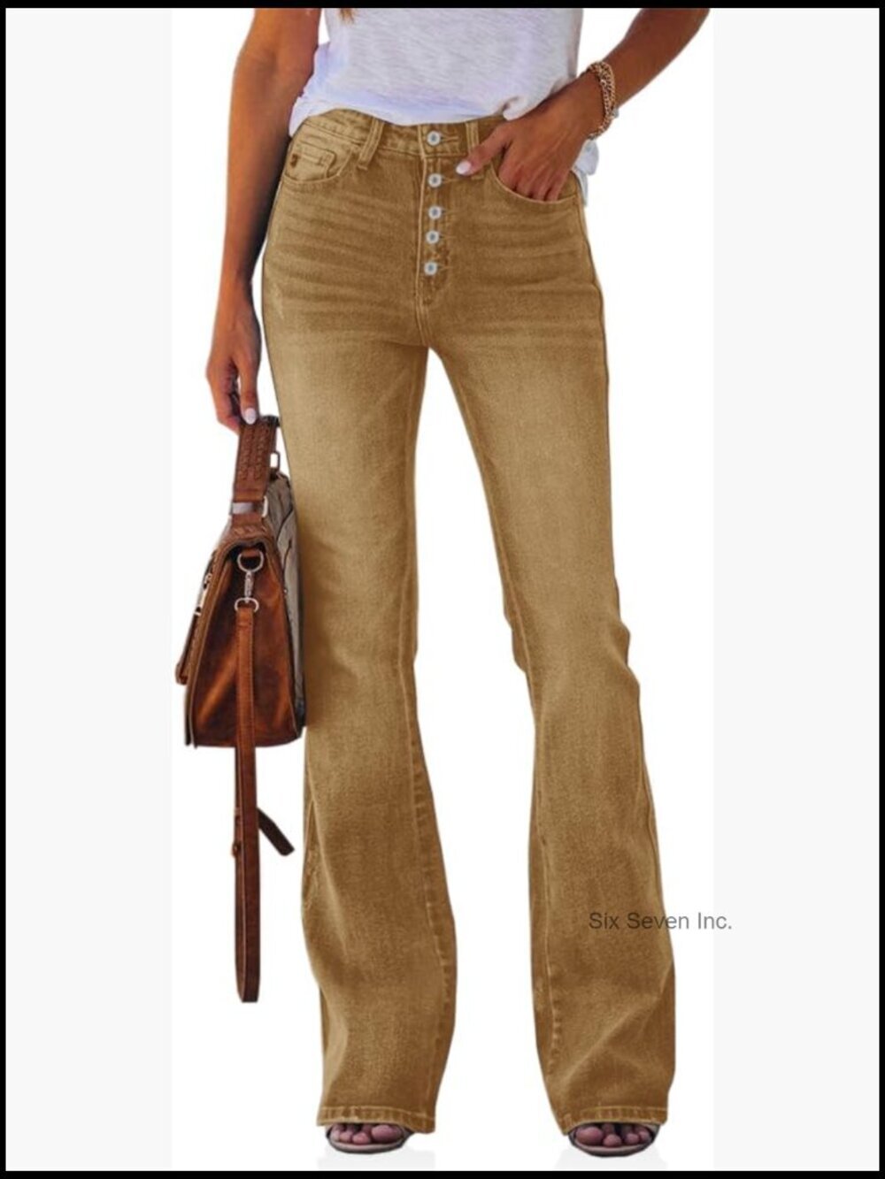 High Waisted Boyfriend Bootcut Flare Jeans Stretch Denim Casual Pants